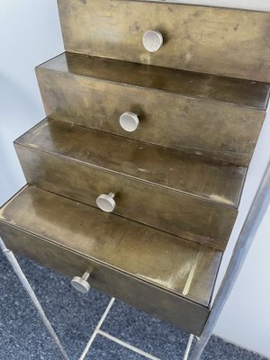 Italian Flag Cabinet in Brass by Ugo La Pietra for Banci Firenze, 1980s-FUE-1248869