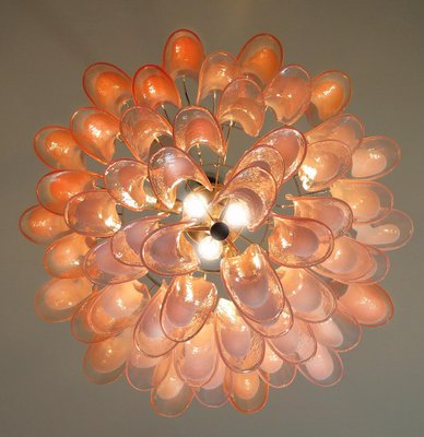 Italian Flamingo Petal Chandeliers, Murano, Set of 3-OVO-1235231