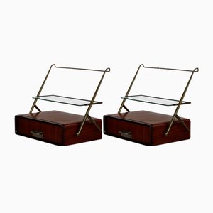 Italian Floating Bedside Tables in Rosewood by Silvio Cavatora, 1950s, Set of 2-AA-1802456