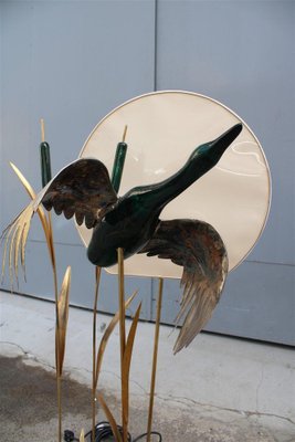 Italian Floor Lamp in Malachite & Brass, 1970s-EH-1702310