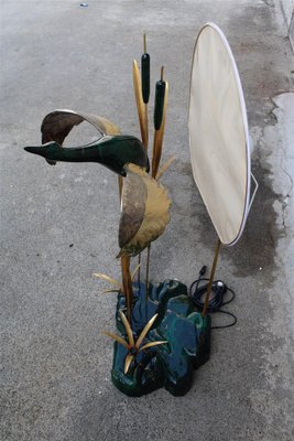 Italian Floor Lamp in Malachite & Brass, 1970s-EH-1702310