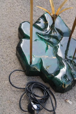 Italian Floor Lamp in Malachite & Brass, 1970s-EH-1702310