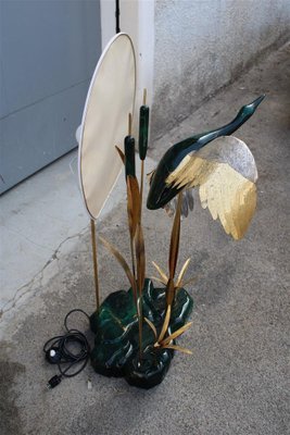 Italian Floor Lamp in Malachite & Brass, 1970s-EH-1702310