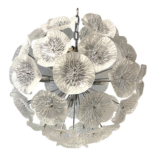 Italian Floral Murano Glass Sputnik Chandelier by Simoeng