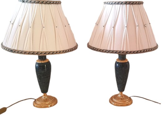 Italian Florentine Table Lamps in Marble and Gilt Brass by Lanciotto Galeotti for L'Originale, 1980s, Set of 2-TCS-1348030