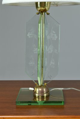 Italian Flower Engraved Table Lamp in the style of Fontana Arte, 1950s-GXL-1117884