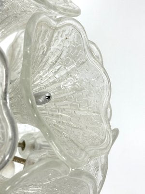 Italian Flower Murano Glass and Chrome Sputnik Ceiling Light in the style of Venini, 1970s-OT-1811476