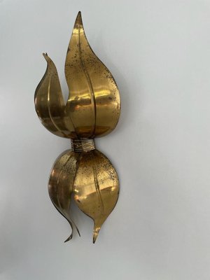 Italian Flower Shaped Gold Metal Wall Lamp, 1960s-RDS-1722835