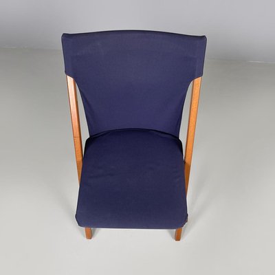 Italian Folding Chair in Wood and Blue Fabric Structure, 1990s-GDD-2020933