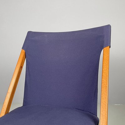 Italian Folding Chair in Wood and Blue Fabric Structure, 1990s-GDD-2020933