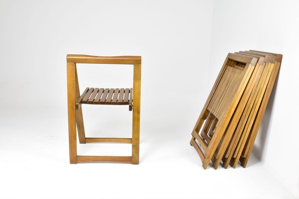 Italian Folding Chairs attributed to Aldo Jacober for Alberto Bazzani, 1960s, Set of 6-GXL-1796817