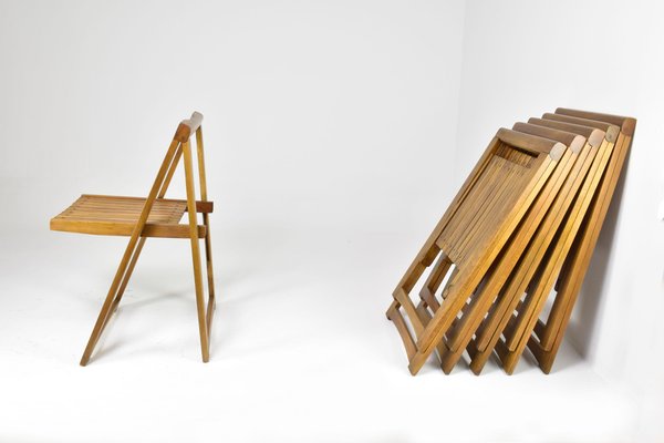 Italian Folding Chairs attributed to Aldo Jacober for Alberto Bazzani, 1960s, Set of 6-GXL-1796817