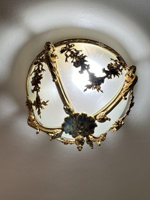 Italian Four-Lights in Glass and Brass, 1980s-YST-1751971