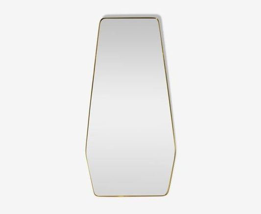 Italian Free-Form Mirror in Gilded Brass, 1960s