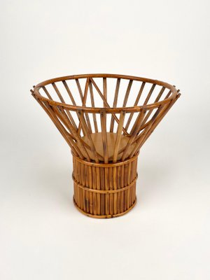 Italian Fruit Bowl Centerpiece in Bamboo and Rattan, 1960s-LYQ-1317498