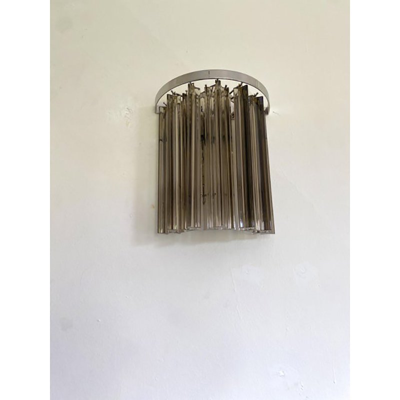 Italian Fumè Triedro Belt Wall Sconces by Simoeng, Set pf 2