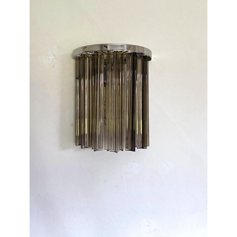 Italian Fumè Triedro Belt Wall Sconces by Simoeng, Set pf 2