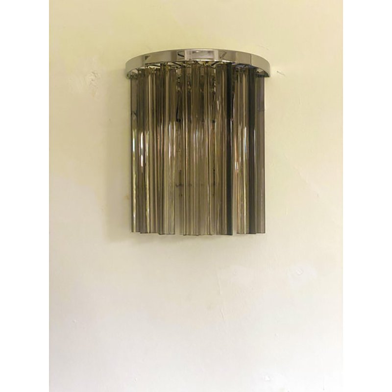 Italian Fumè Triedro Belt Wall Sconces by Simoeng, Set pf 2