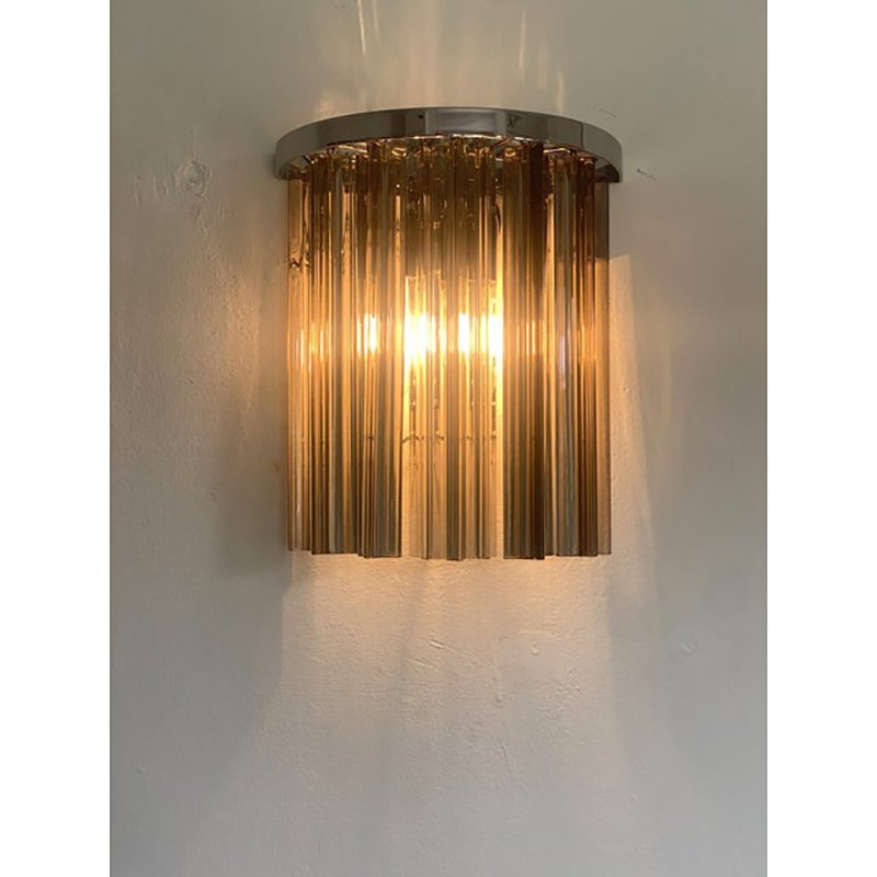 Italian Fumè Triedro Belt Wall Sconces by Simoeng, Set pf 2