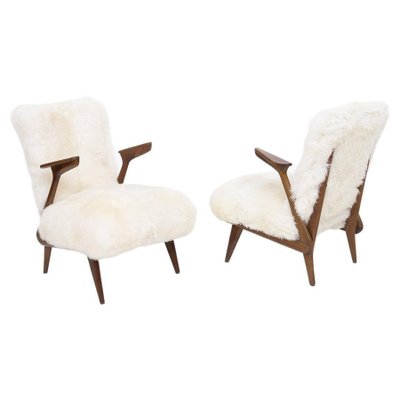 Italian Fur Armchairs by Giuseppe Scapinelli, Set of 2-RCE-1099594