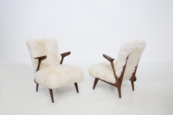 Italian Fur Armchairs by Giuseppe Scapinelli, Set of 2-RCE-1099594