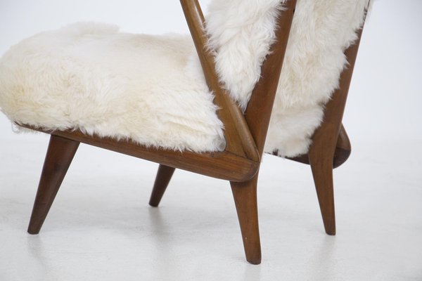 Italian Fur Armchairs by Giuseppe Scapinelli, Set of 2-RCE-1099594