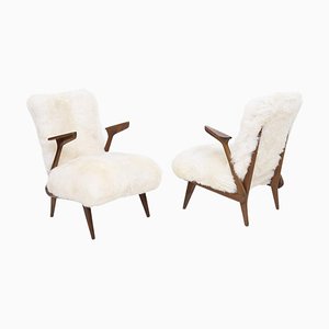 Italian Fur Armchairs by Giuseppe Scapinelli, Set of 2-RCE-1099594