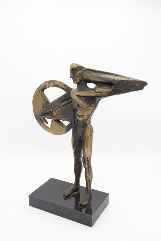 Italian Futurist Artist, Man and Shield, 1925, Bronze