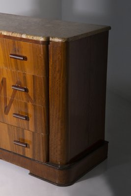 Italian Futurist Chest of Drawers in Marble and Wood with Iconographic Inlay, 1915-RCE-1704651