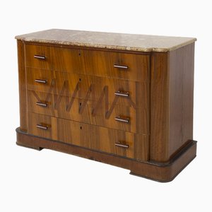 Italian Futurist Chest of Drawers in Marble and Wood with Iconographic Inlay, 1915-RCE-1704651