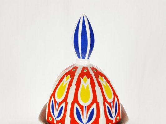 Italian Geometric and Floral Ceramic Urn from Sicas Sesto Fiorentino, 1960s-RD-1814409