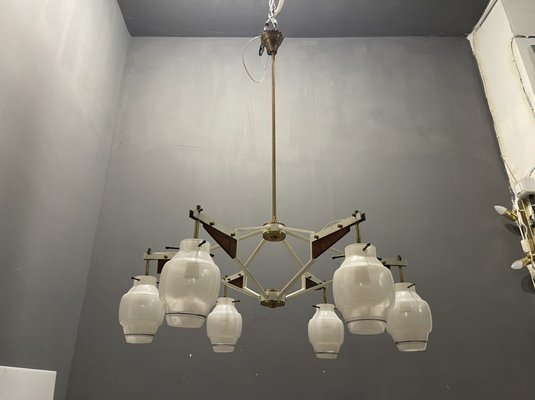 Italian Geometric Chandelier from Stilnovo, 1950s-JJC-1320600