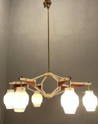 Italian Geometric Chandelier from Stilnovo, 1950s-JJC-1320600