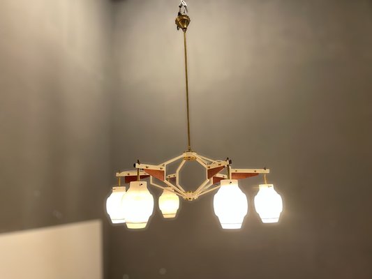 Italian Geometric Chandelier from Stilnovo, 1950s-JJC-1320600