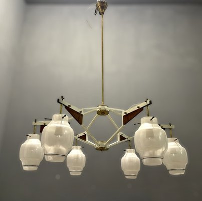 Italian Geometric Chandelier from Stilnovo, 1950s-JJC-1320600