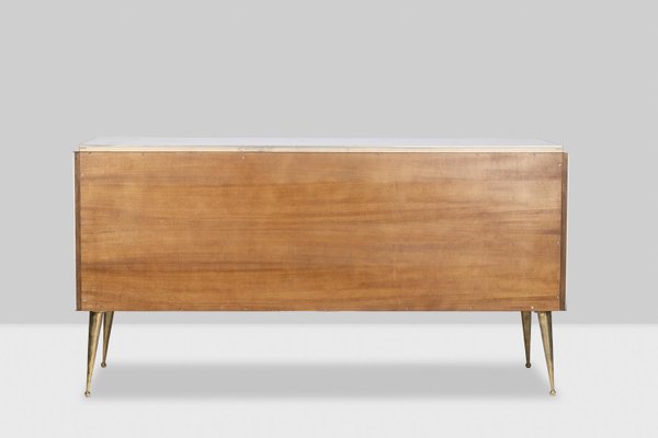 Italian Geometric Sideboard in Glass and Gilded Brass-CEJ-1759743