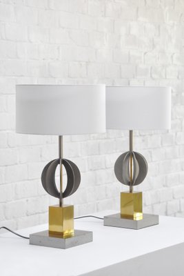 Italian Geometric Table Lamps, 1970s, Set of 2-WUY-1233606