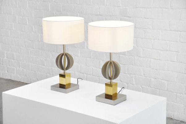 Italian Geometric Table Lamps, 1970s, Set of 2-WUY-1233606