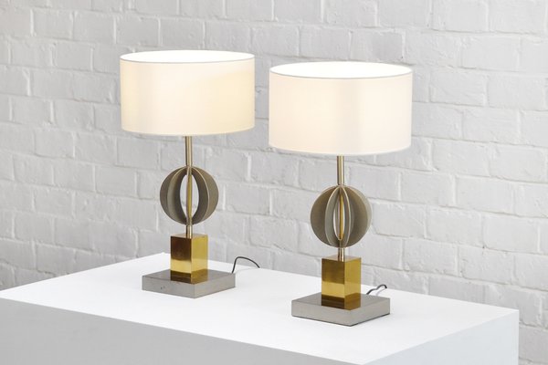 Italian Geometric Table Lamps, 1970s, Set of 2-WUY-1233606