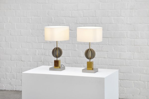 Italian Geometric Table Lamps, 1970s, Set of 2-WUY-1233606