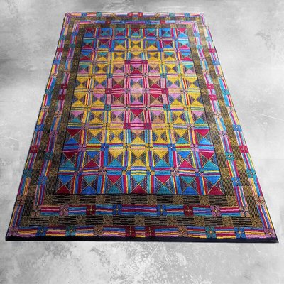 Italian Geometric Woolen Rug by Missoni for T&J Vestor, 1980s-QGR-2040388