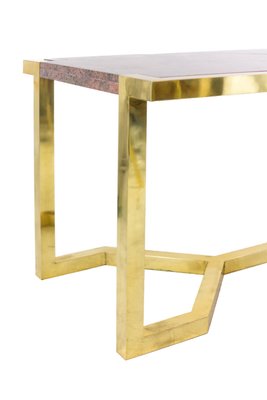 Italian Gilt Brass and Pink Granite Dining Table by Cittone Oggi ou Nucci Valsecchi, 1970s-CEJ-567139