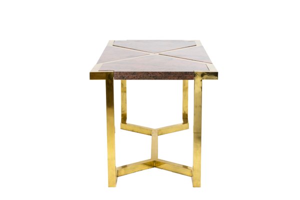 Italian Gilt Brass and Pink Granite Dining Table by Cittone Oggi ou Nucci Valsecchi, 1970s-CEJ-567139