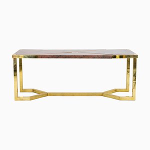 Italian Gilt Brass and Pink Granite Dining Table by Cittone Oggi ou Nucci Valsecchi, 1970s-CEJ-567139