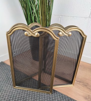 Italian Gilt Brass Fireplace Screen-EUP-862655