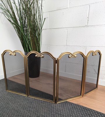 Italian Gilt Brass Fireplace Screen-EUP-862655