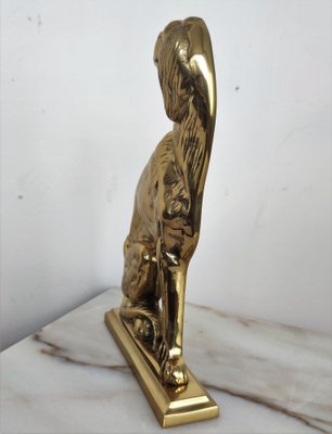 Italian Gilt Brass Setter Dog Door Stop or Bookend, 1970s-EUP-1043563