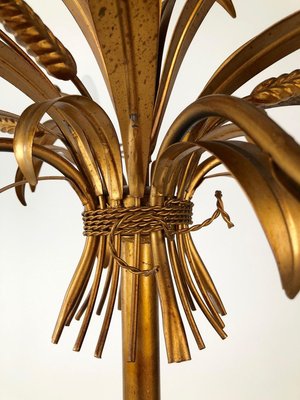 Italian Gilt Metal Candelabra Floor Lamp with Sheaf of Wheat Motif, 1963-BAF-763388