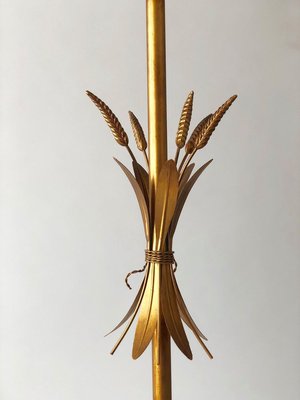 Italian Gilt Metal Candelabra Floor Lamp with Sheaf of Wheat Motif, 1963-BAF-763388