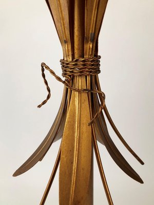 Italian Gilt Metal Candelabra Floor Lamp with Sheaf of Wheat Motif, 1963-BAF-763388